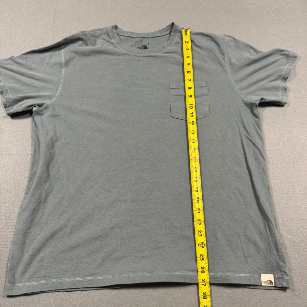 The North Face Mens XL Short Sleeve Pocket T-Shirt Faded Blue Slate Gray Tee